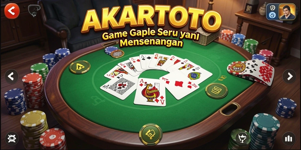 Tampilan gameplay Gaple yang menarik dan interaktif di AKARTOTO.