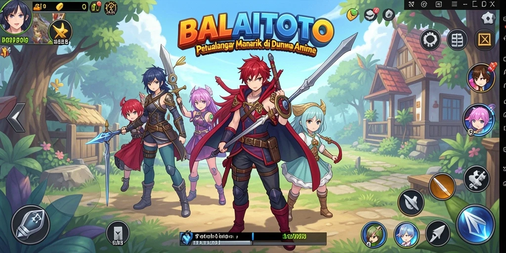 Tampilan gameplay BALAITOTO yang menakjubkan dengan karakter anime.