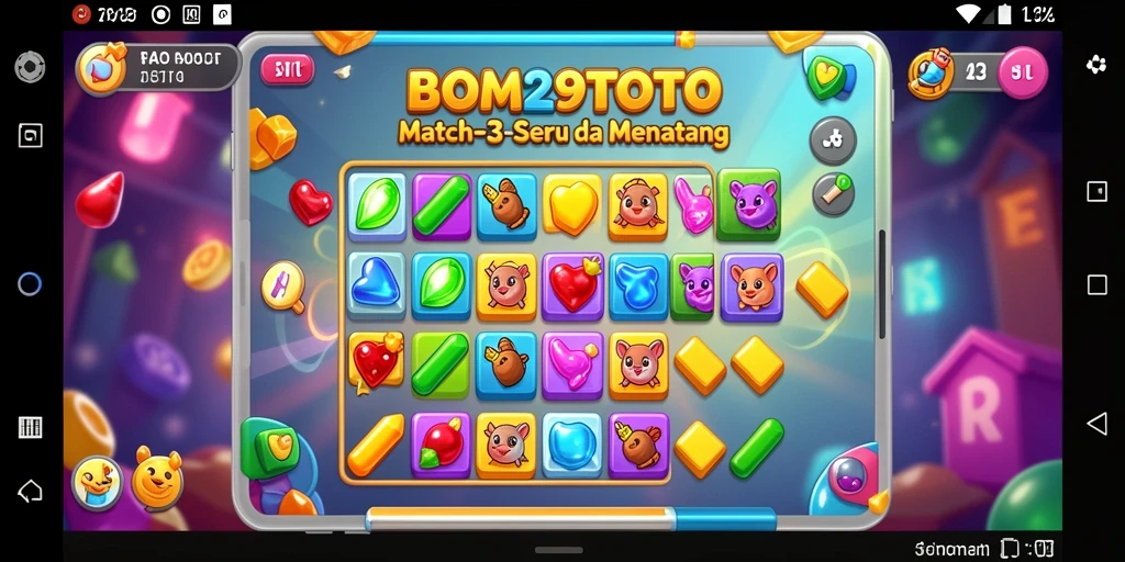 Screenshot gameplay BOM29TOTO yang menunjukkan keseruan permainan Match-3.