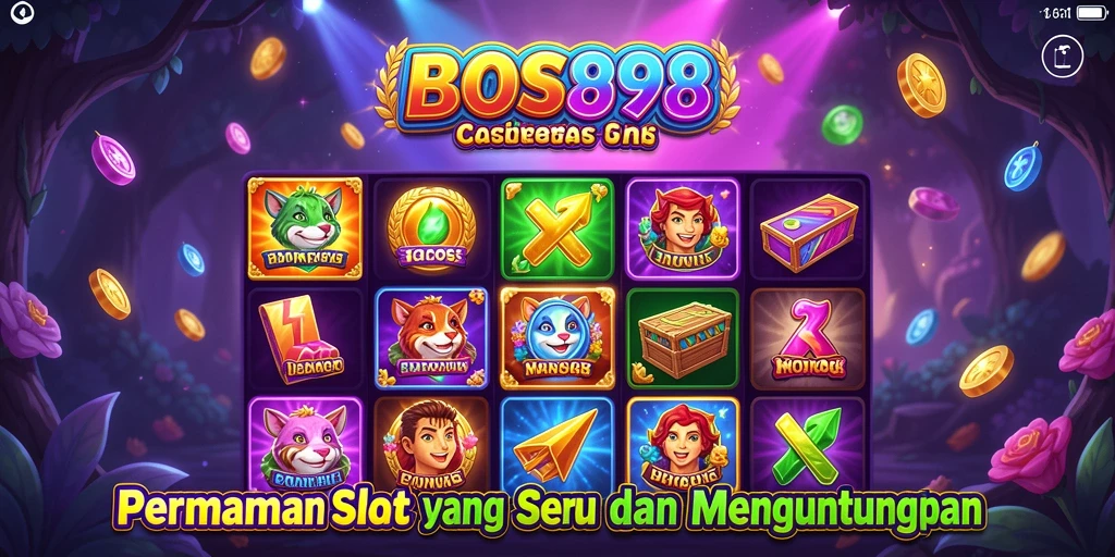 Tampilan gameplay menarik dari BOS898 dengan simbol dan efek visual yang memukau.