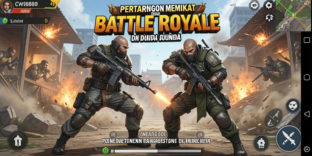 Tampilan gameplay seru dari CW8888 dalam pertarungan Battle Royale.