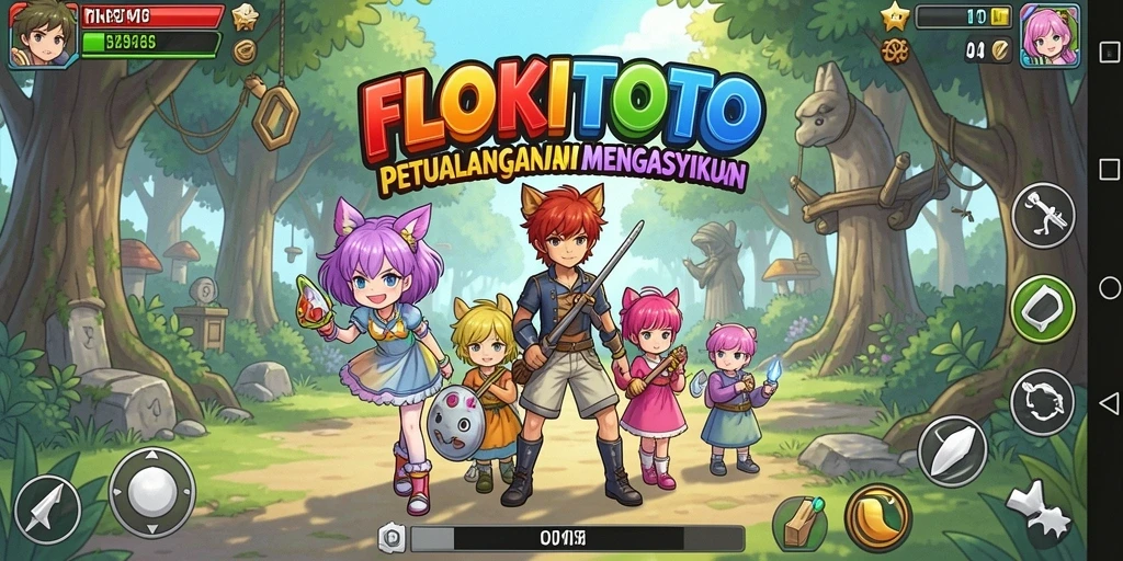 Tampilan gameplay yang seru dan grafis yang memukau di FLOKITOTO.