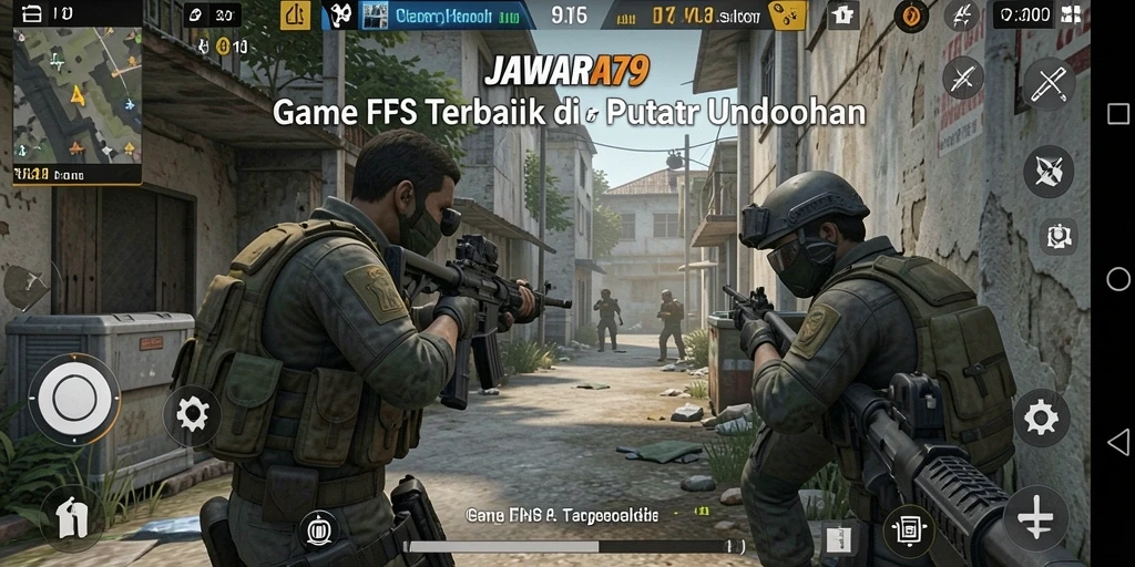 Gameplay JAWARA79 menampilkan aksi pertempuran FPS yang mendebarkan.