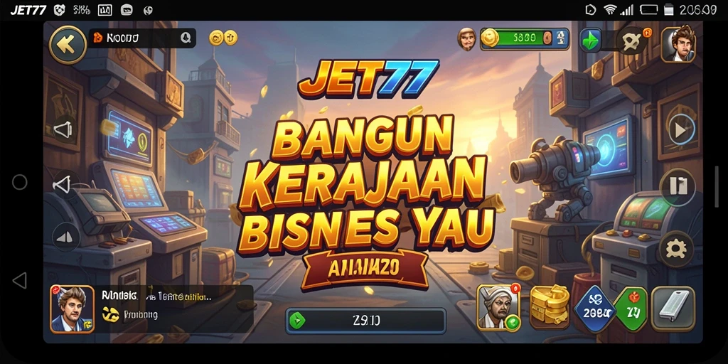 Tampilan gameplay JET77 yang menarik dengan berbagai pilihan bisnis.