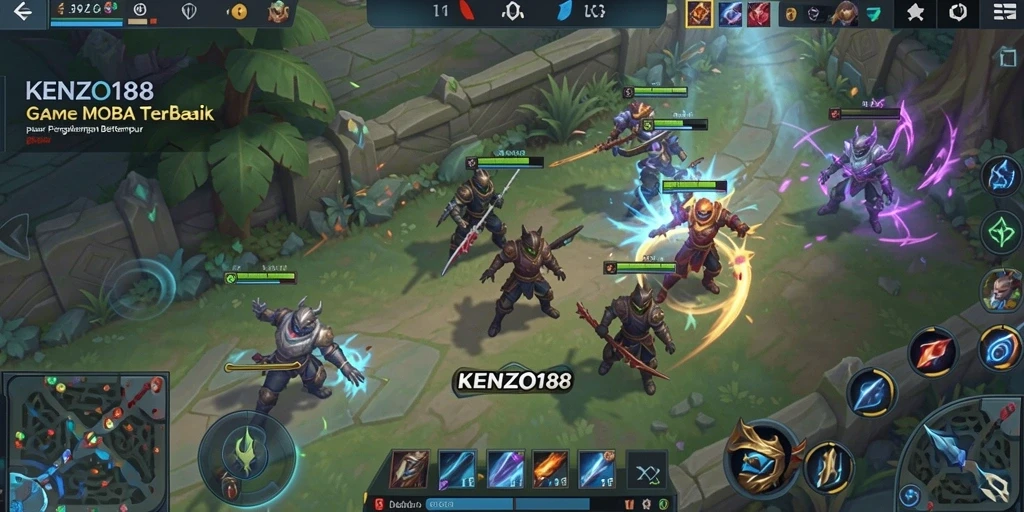 Screenshots dari gameplay seru KENZO188 di arena MOBA.