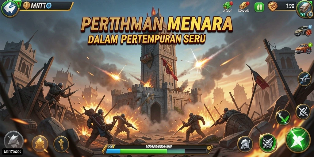Gameplay MINTOTO yang menegangkan dalam pertempuran Tower Defense.