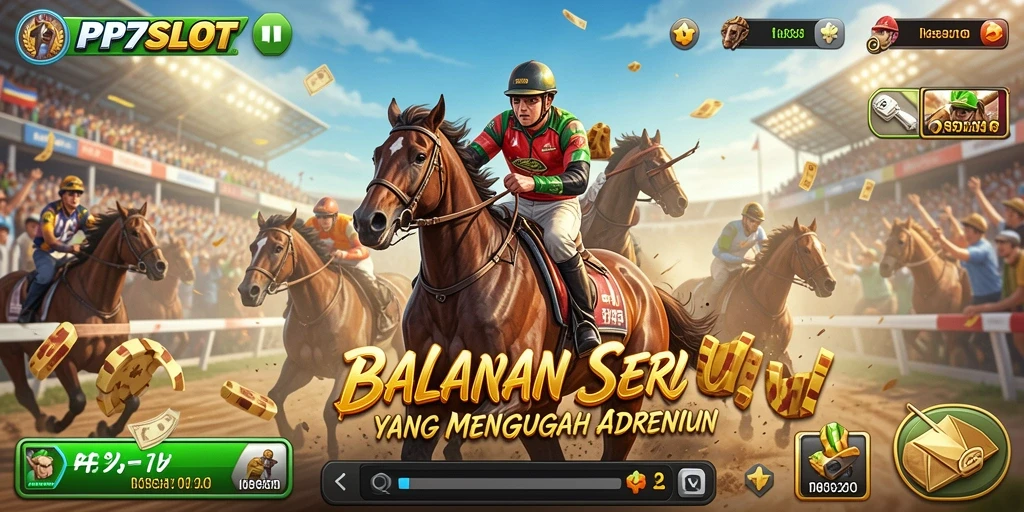 Screenshot utama PP7SLOT yang menunjukkan momen mendebarkan dalam balapan.