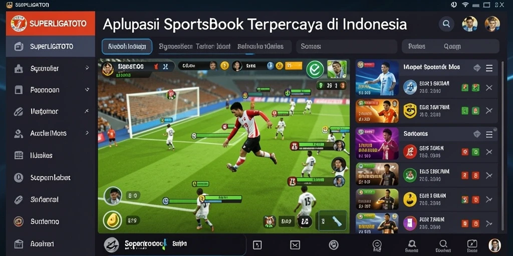 Screenshot SUPERLIGATOTO menampilkan antarmuka aplikasi taruhan olahraga yang intuitif.