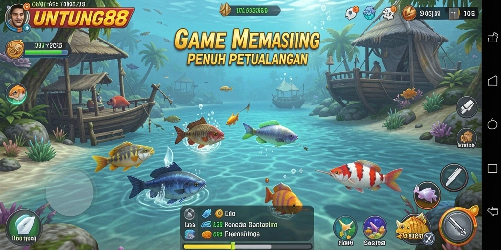 Screenshot gameplay UNTUNG88 menampilkan suasana memancing yang memukau.