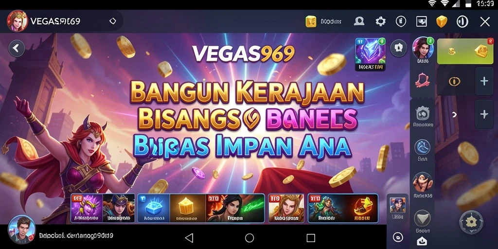 Tampilan menarik dari gameplay kasino di VEGAS969.